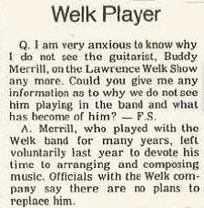 Buddy Merrill Quits Lawrence Welk